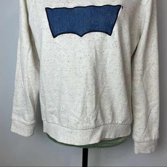 Vintage Levi’s White Confetti Crew Neck Pullover Cotton Sweatshirt size L - Picture 10 of 12